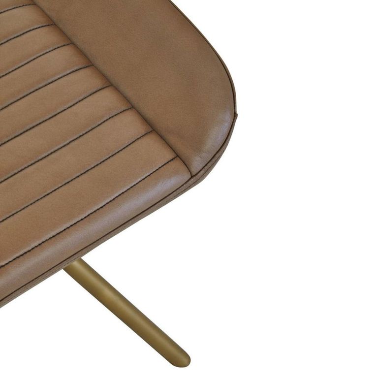 Buffalo Footstool - Swivel - Grey - Leather