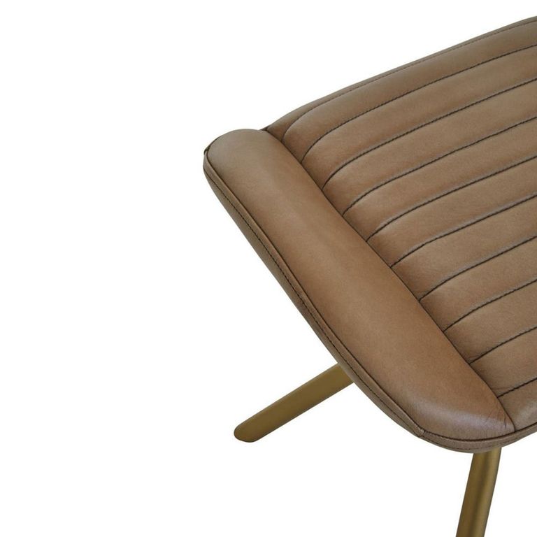 Buffalo Footstool - Swivel - Grey - Leather