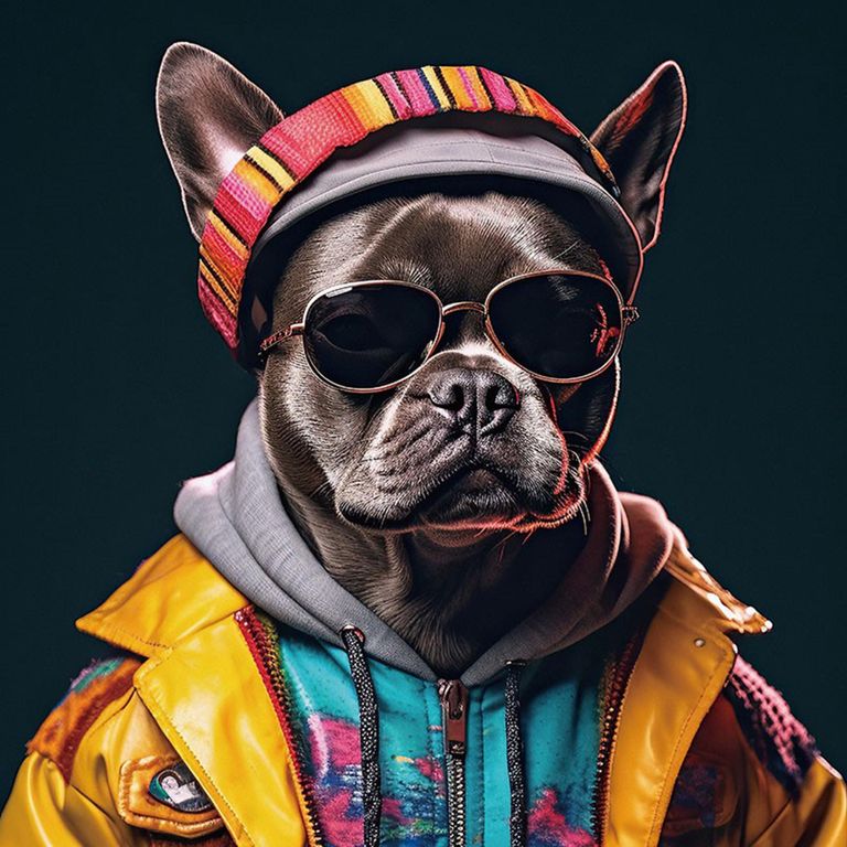 Bull Dog Tempered Glass Wall Art