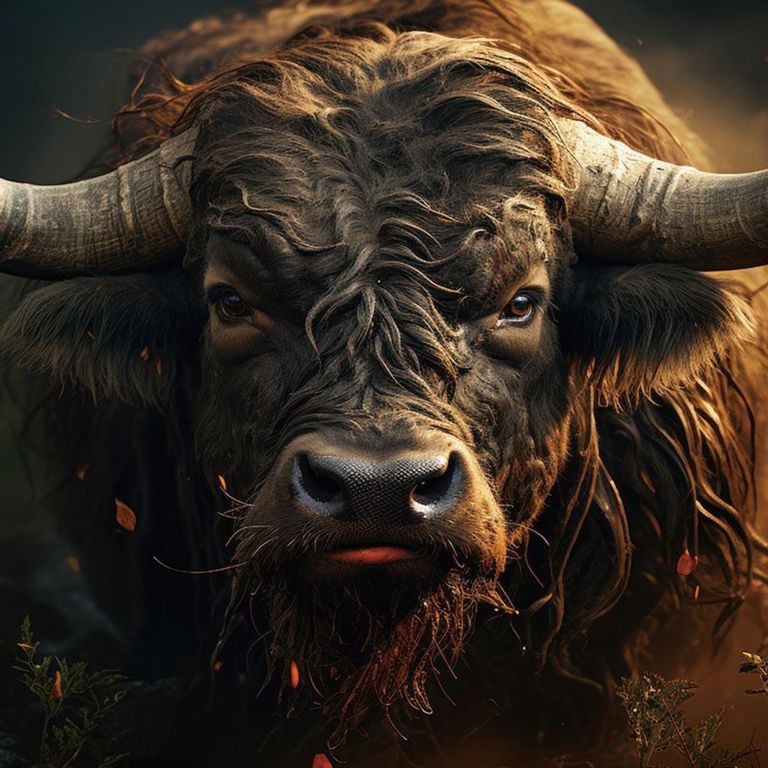 Bull Tempered Glass Wall Art