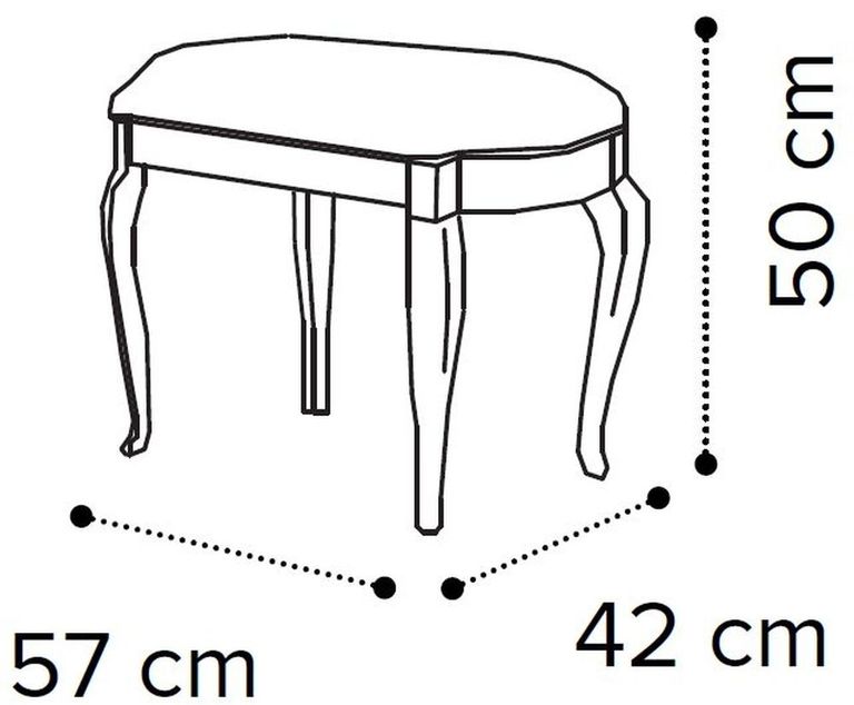 Nabucco Dressing Stool - Padded - Silver Birch