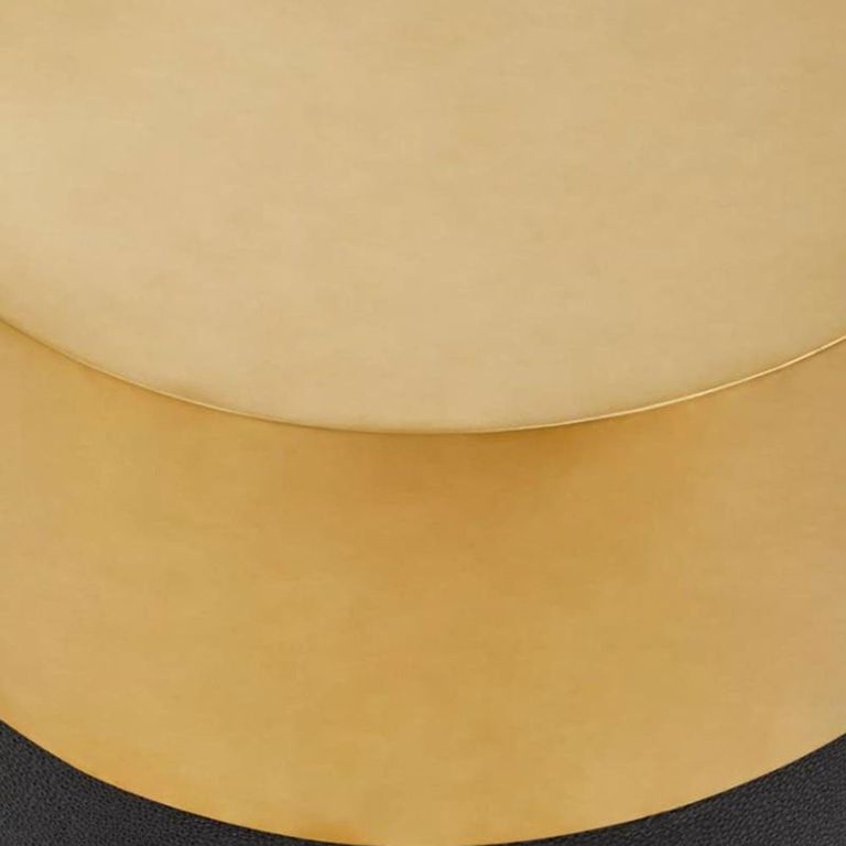 Cardoba Stool - Round - Black Faux Shagreen