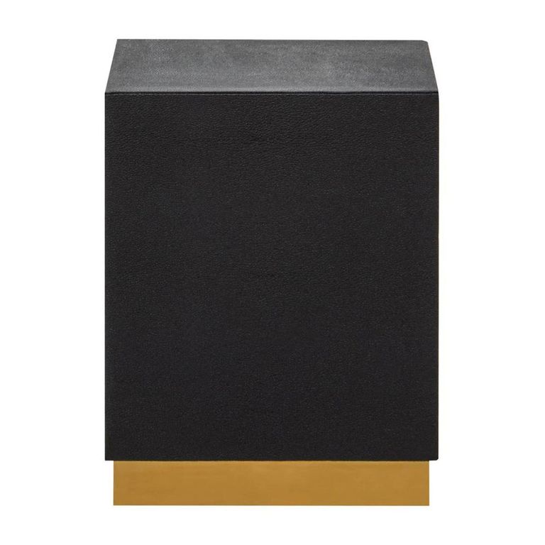Cardoba Stool - Square - Black Faux Shagreen