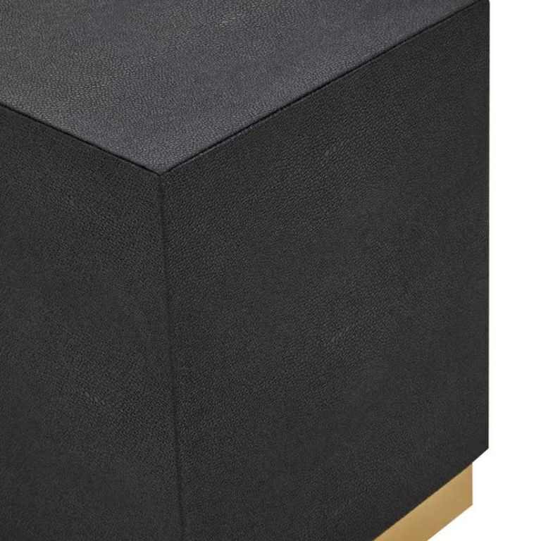 Cardoba Stool - Square - Black Faux Shagreen