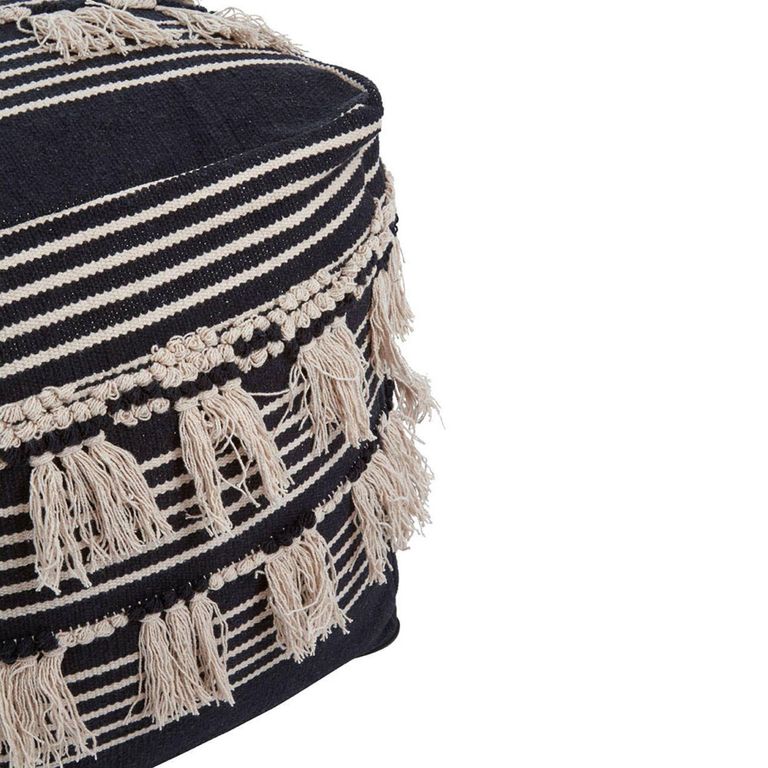 Cefena Pouffe - Square - Black Fabric