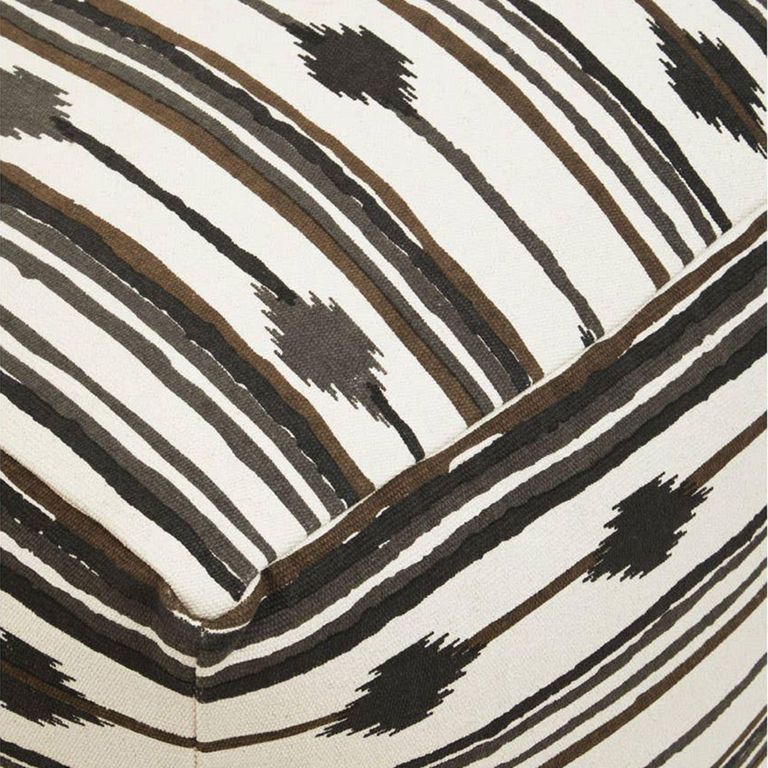 Cefena Pouffe - Square - Black and White Fabric