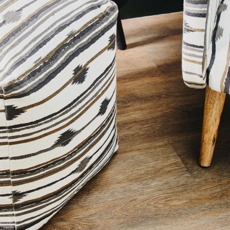 Cefena Pouffe - Square - Black and White Fabric