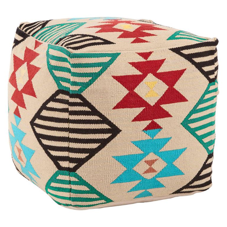 Cefena Pouffe - Square - Cream Fabric