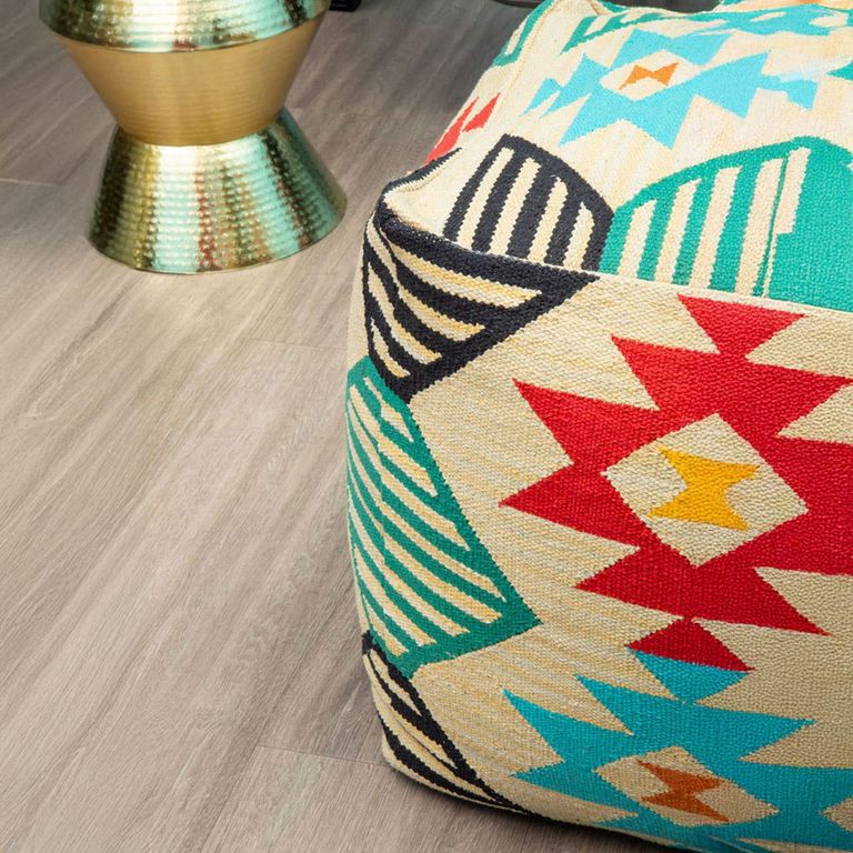 Cefena Pouffe - Square - Cream Fabric