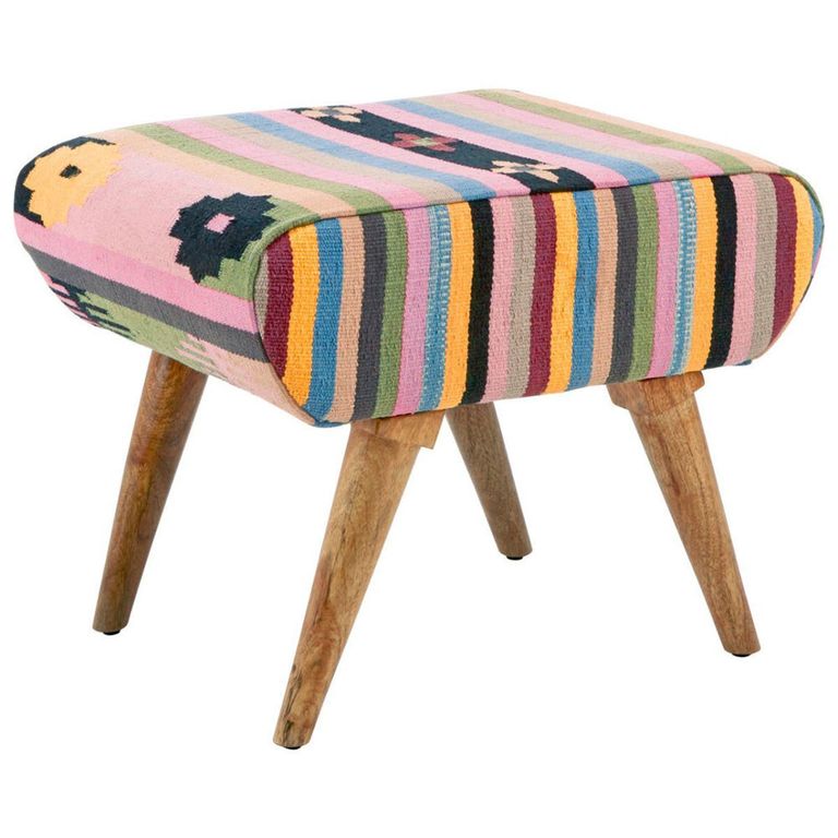 Cefena Footstool - Multicolour Fabric