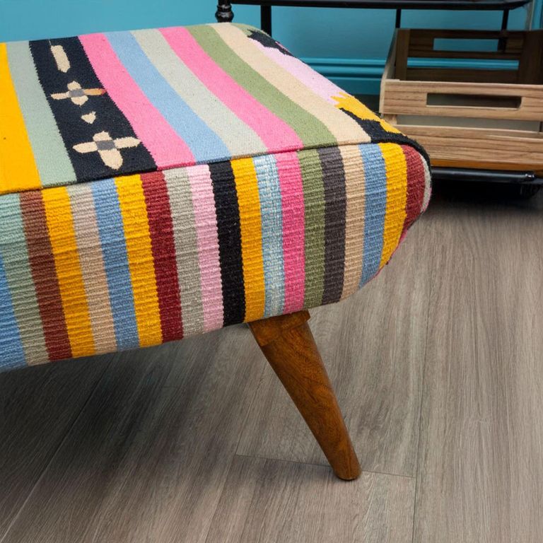 Cefena Footstool - Multicolour Fabric