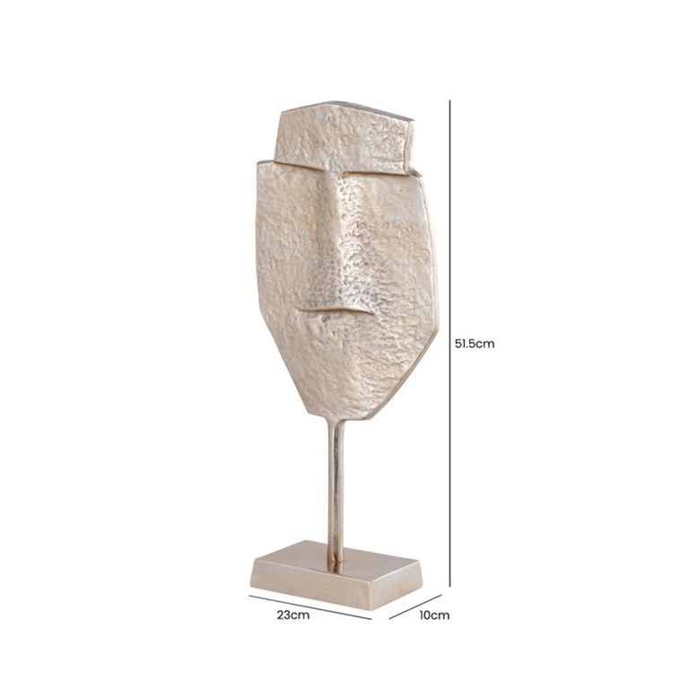 Face Sculpture - Champagne Metal