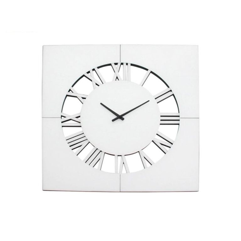 Wall Clock - Square - Chrome Mirrored