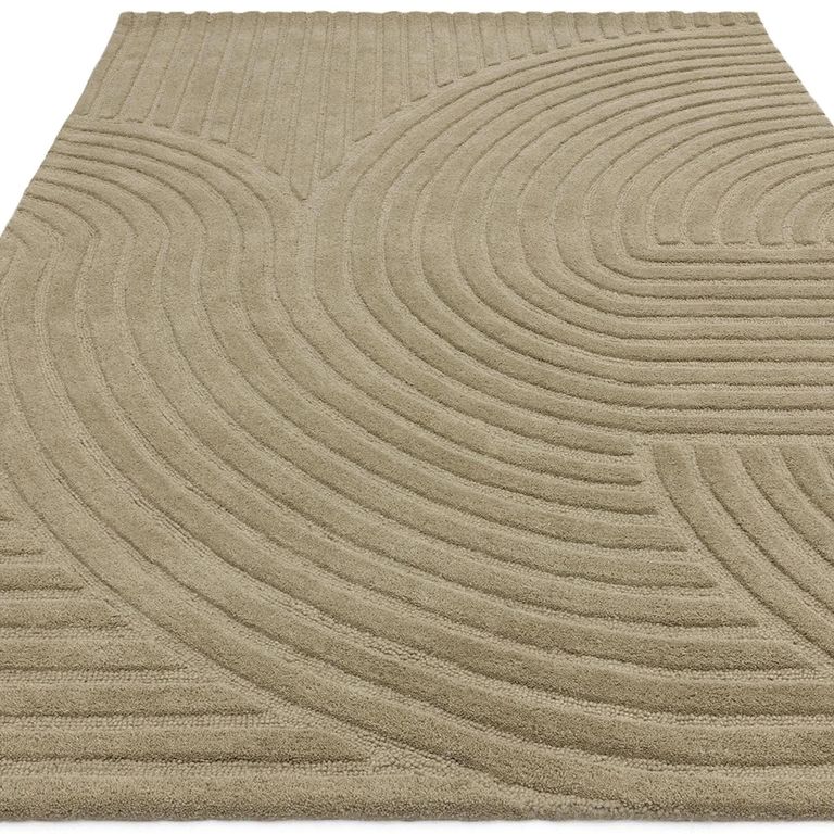 Clearance - Asiatic Contemporary Plain Hague Sage Rug - 120cm x 170cm - FSS16445