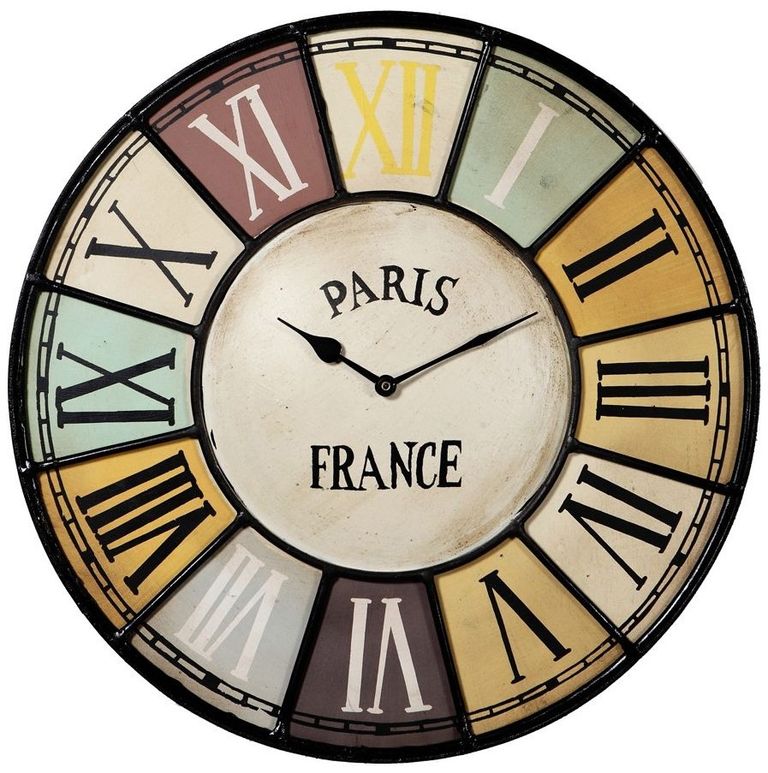 Croix Black Metal Skeleton Round Wall Clock