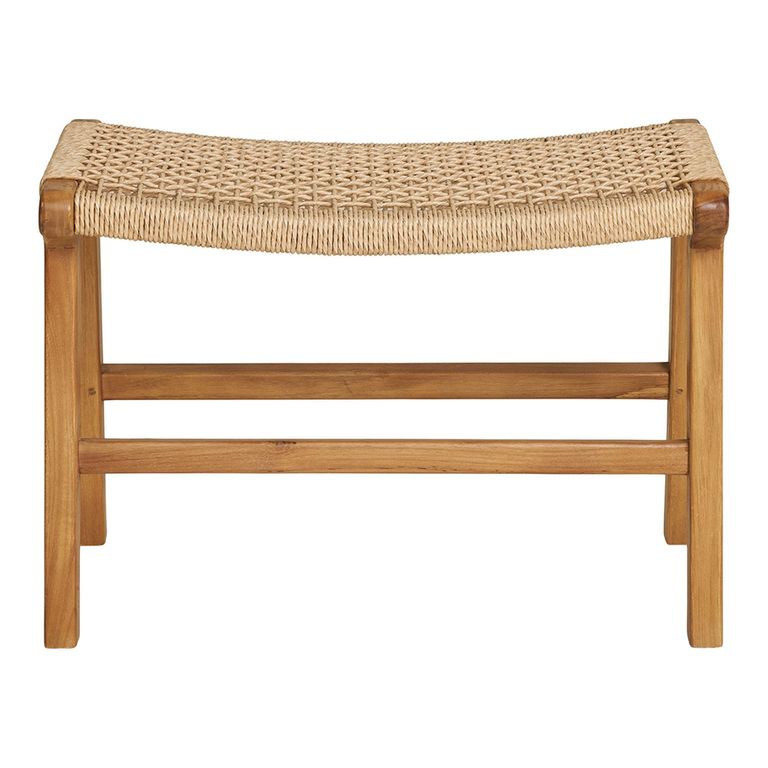 Derby Footstool - Natural - Teak Wood