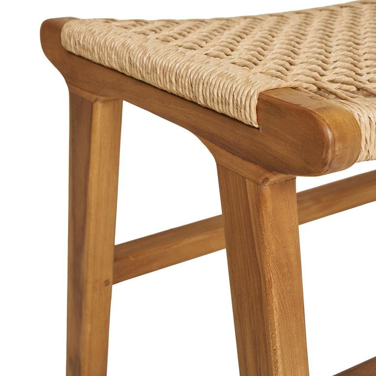 Derby Footstool - Natural - Teak Wood
