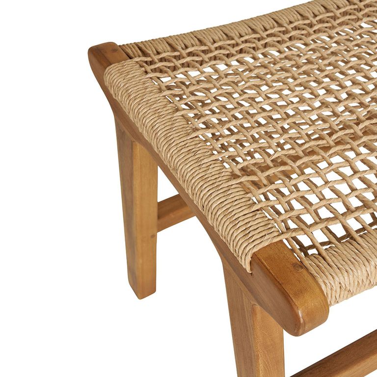 Derby Footstool - Natural - Teak Wood