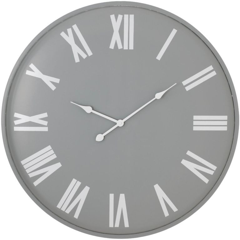 Devonport Grey Metal Large Wall Clock - 80cm x 80cm