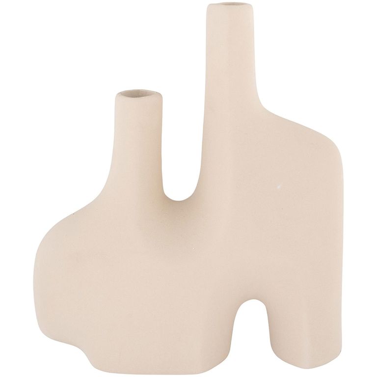 Double Bud Design Vase - Sand Ceramic