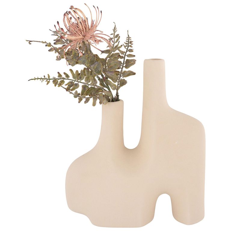 Double Bud Design Vase - Sand Ceramic
