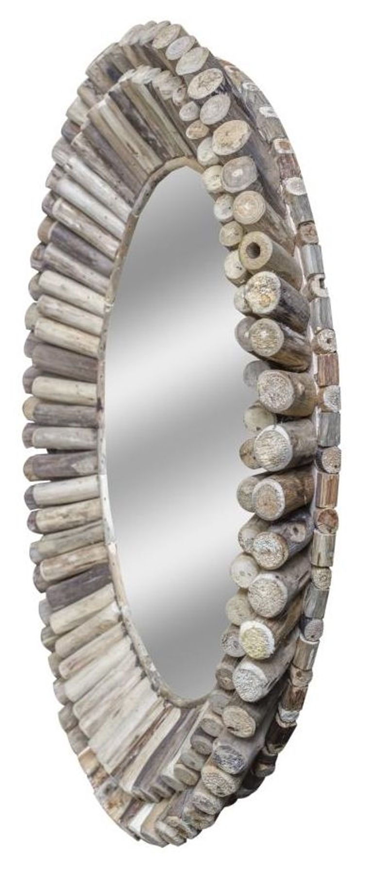 Driftwood Bamboo Round Wall Mirror
