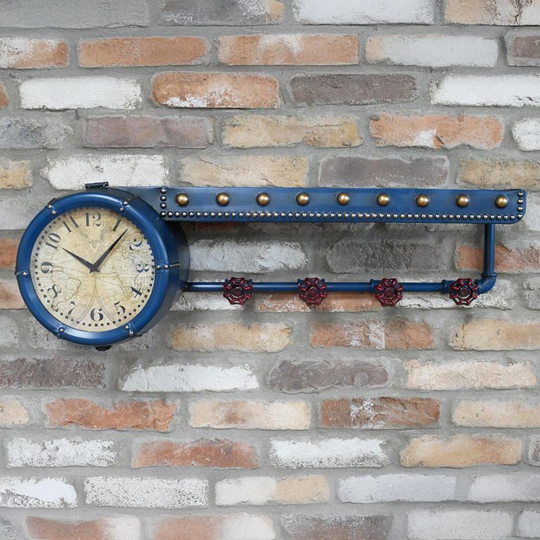 Wall Clock - Blue - Metal