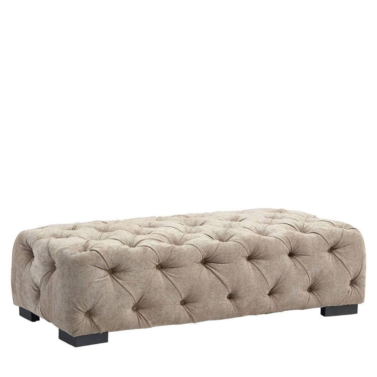 Fenton Ottoman Stool - Tufted - Beige Fabric