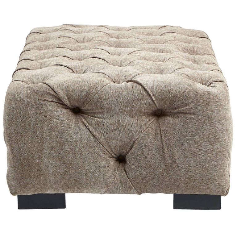 Fenton Ottoman Stool - Tufted - Beige Fabric