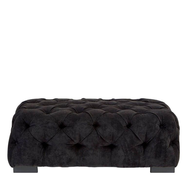 Fenton Footstool - Black - Fabric