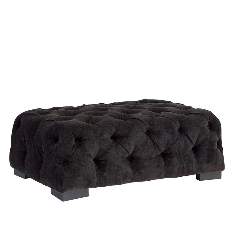 Fenton Footstool - Black - Fabric