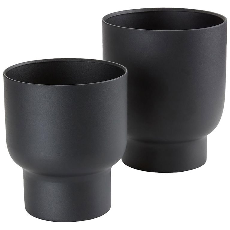 Fulda Flower Pots - Set of 2 - Black Metal