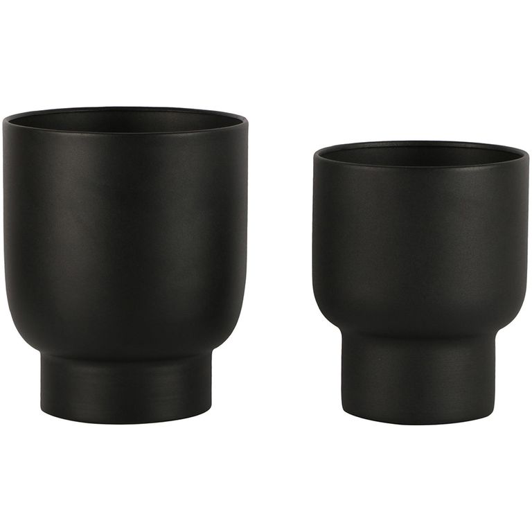 Fulda Flower Pots - Set of 2 - Black Metal