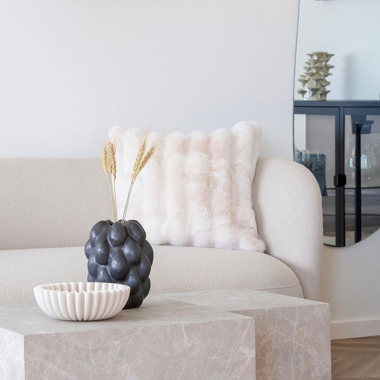 Galena Cushion - Fabric - White