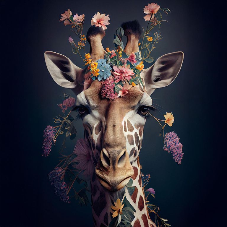 Giraffe Tempered Glass Wall Art