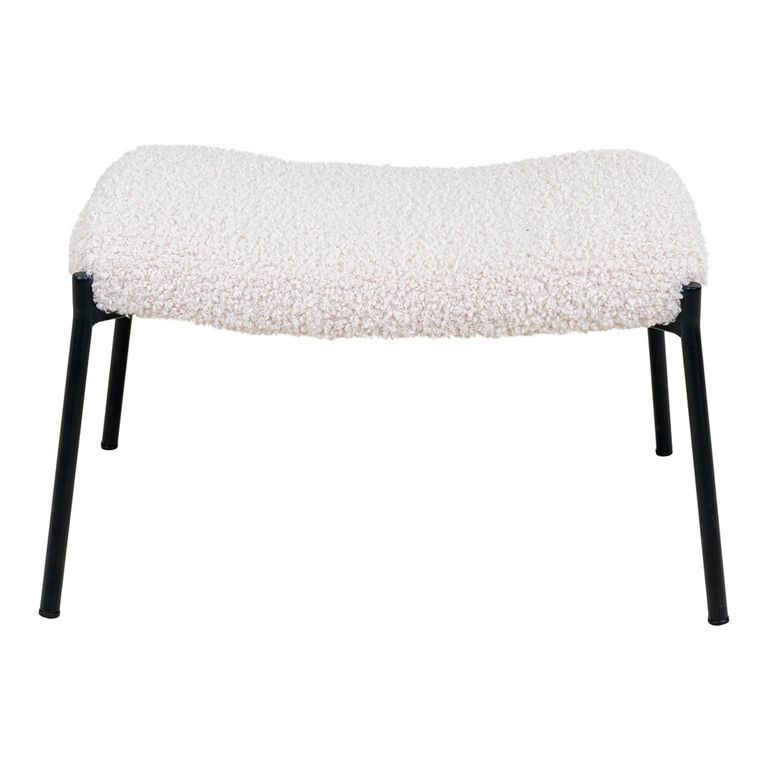 Glasgow Footstool - White Faux Lambskin