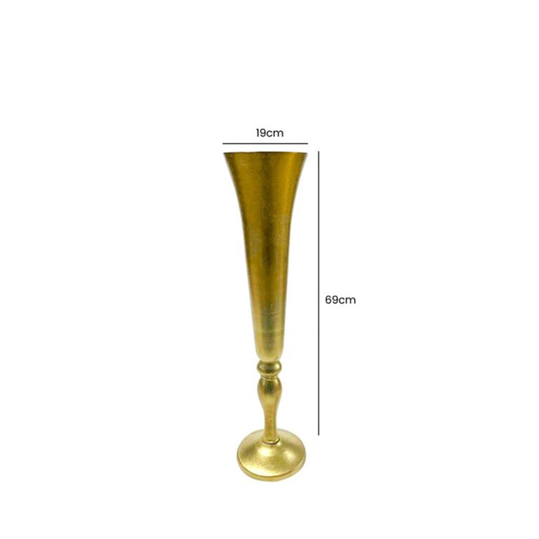 Vase - Gold - Fluted Metal