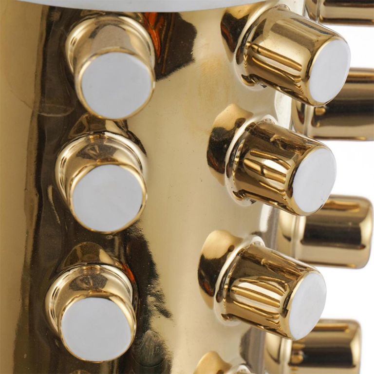 Vase - Gold and White - Studded - Ceramic