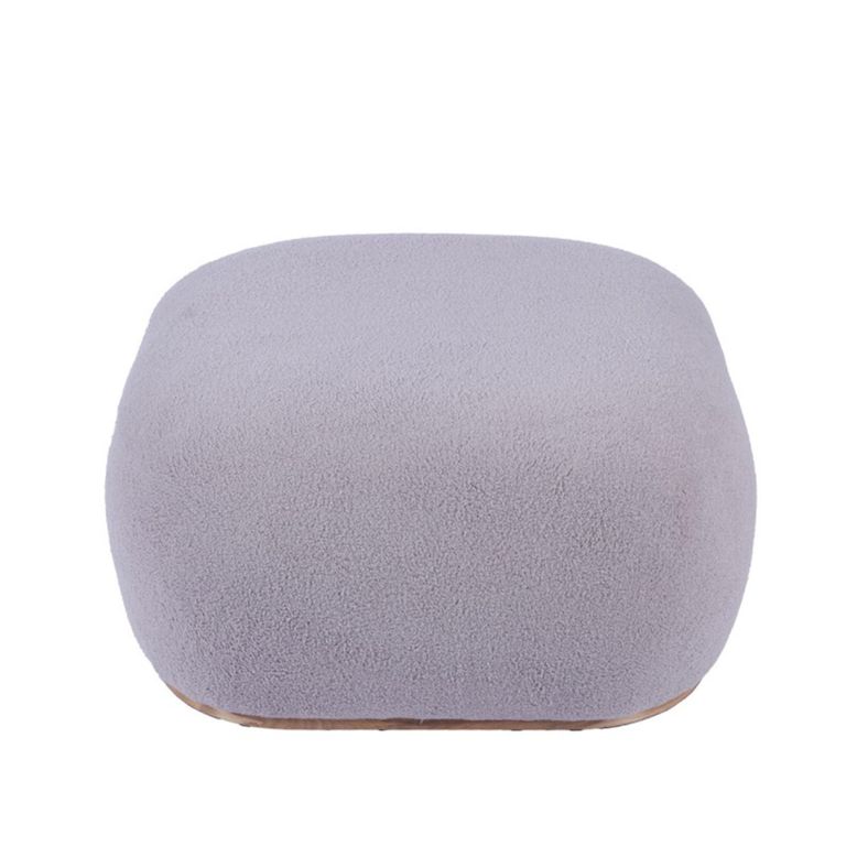 Ottoman Footstool - Square - Grey Boucle Fabric