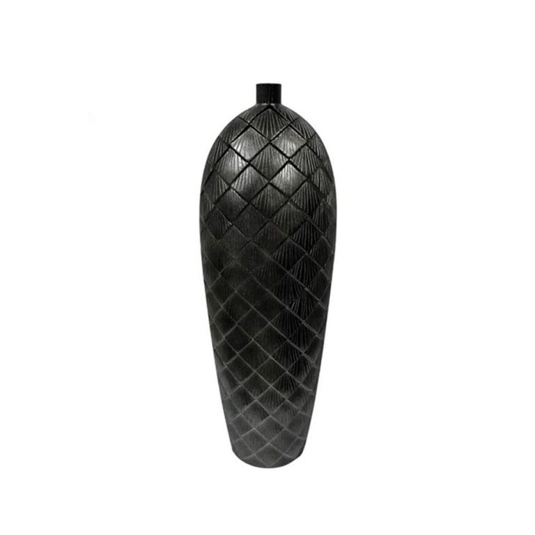 Vase - Grey Metal and Polyresin - Medium