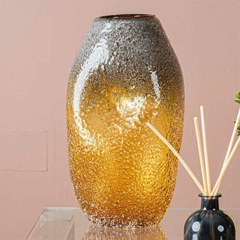 Vase - Handmade - Amber Yellow Glass - Small