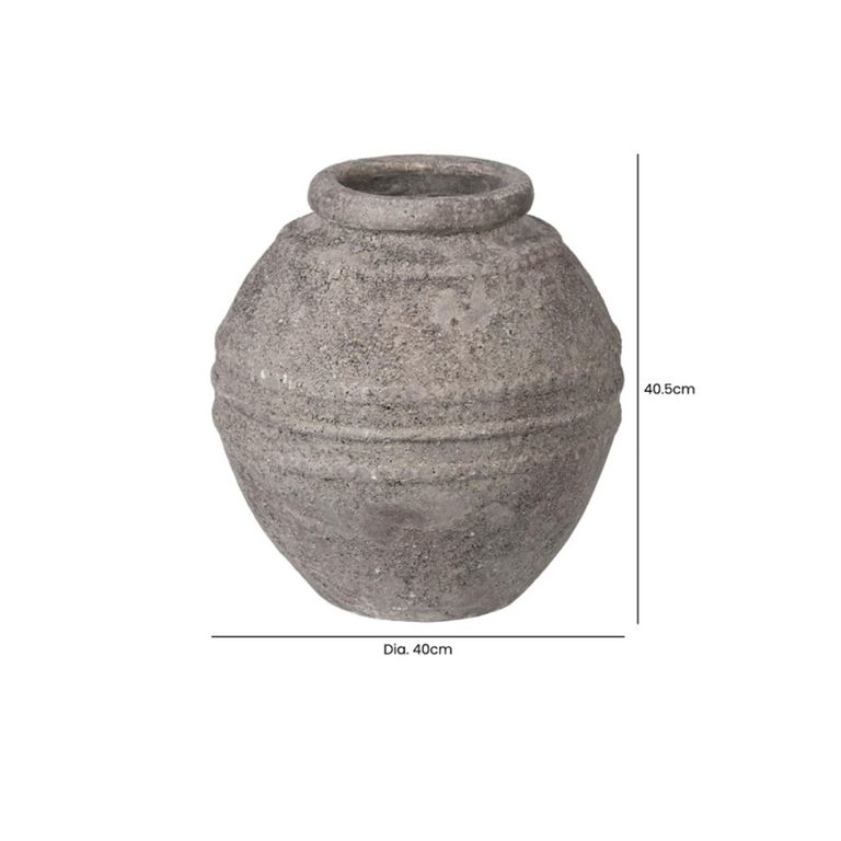 Vase - Handmade - Antique Dark Grey - Terracotta