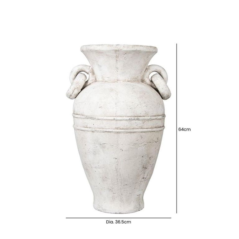 Vase - Handmade - Antique White - Terracotta