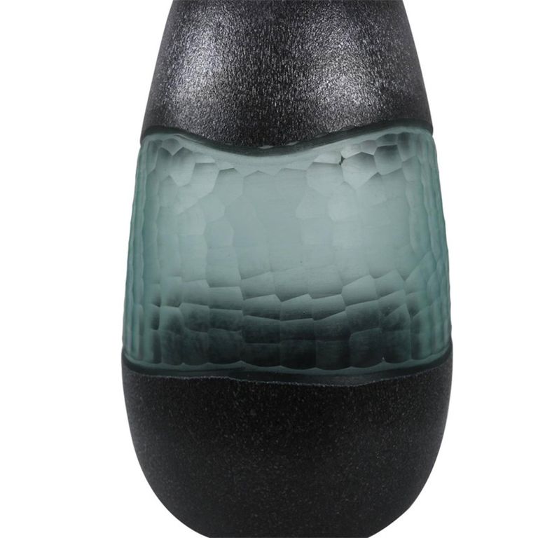Vase - Handmade - Black and Green Glass