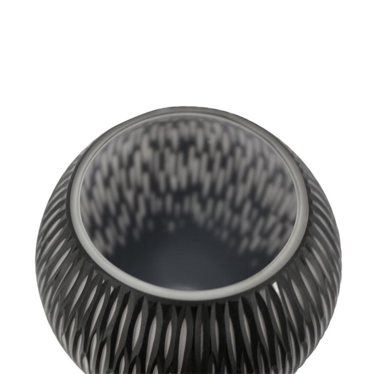 Vase - Handmade - Black and White Glass - Small