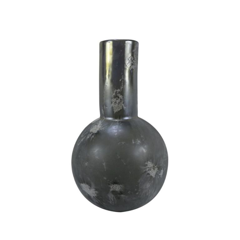 Vase - Handmade - Grey Clear Glass