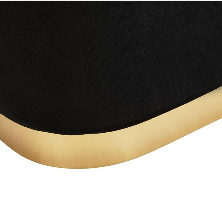 Hartford Pouffe - Black Velvet Fabric