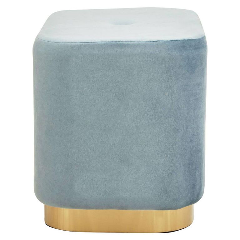 Hartford Pouffe - Blue Velvet Fabric