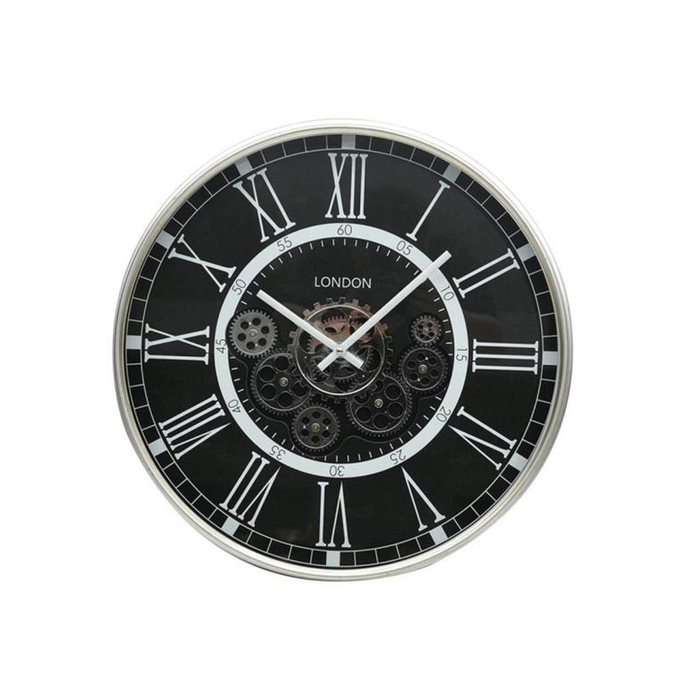 Wall Clock - Round - Industrial Antique Grey Gears