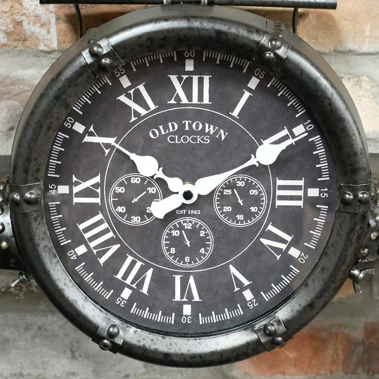 Aeroplane Wall Clock - Industrial Style - Black Metal